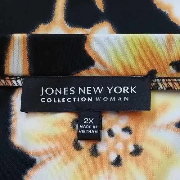 Jones New York Black Floral pull On Skirt Sz 2X - Picture 5 of 7